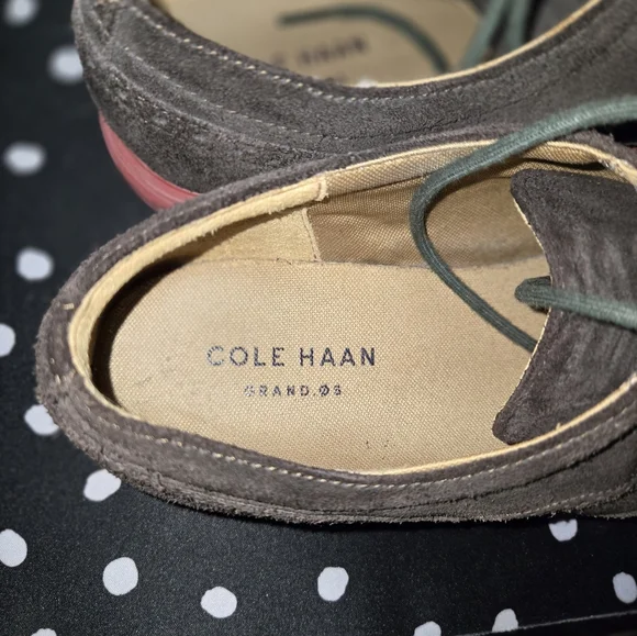Cole Haan Black Suede Wingtips - Picture 4 of 5